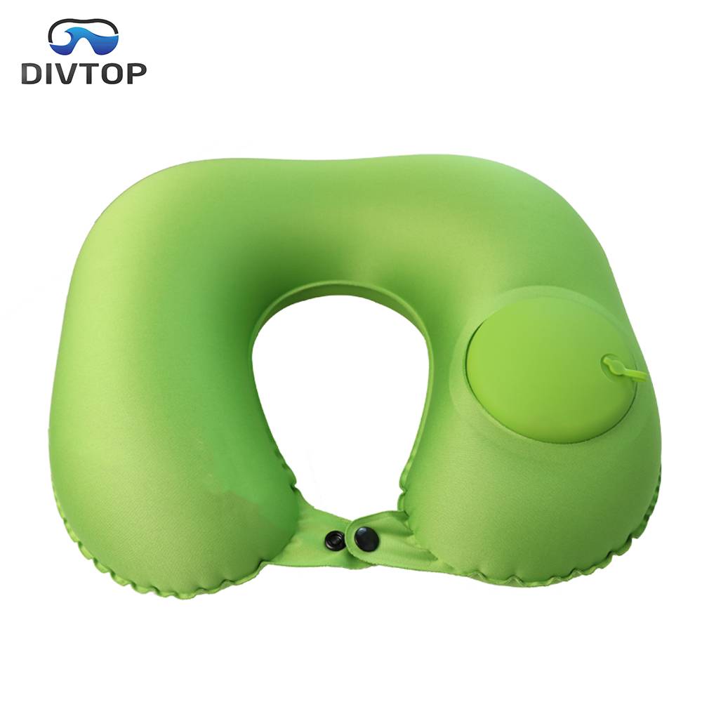 Ultralight Hand Press Inflatable Cylindrical Cervical Travel Pillow